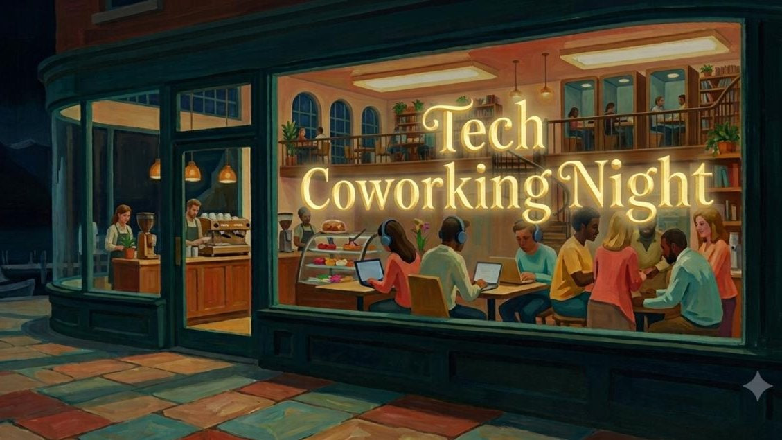 Tech Coworking Night event poster.