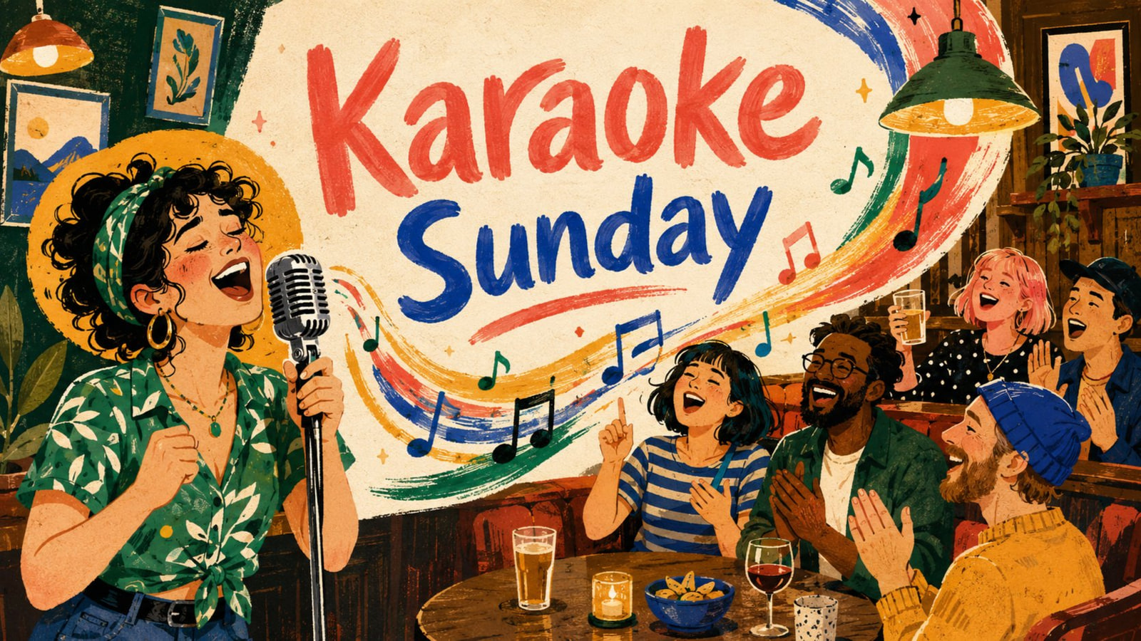Karaoke Sunday!๐๐๐ป๐บ event poster.