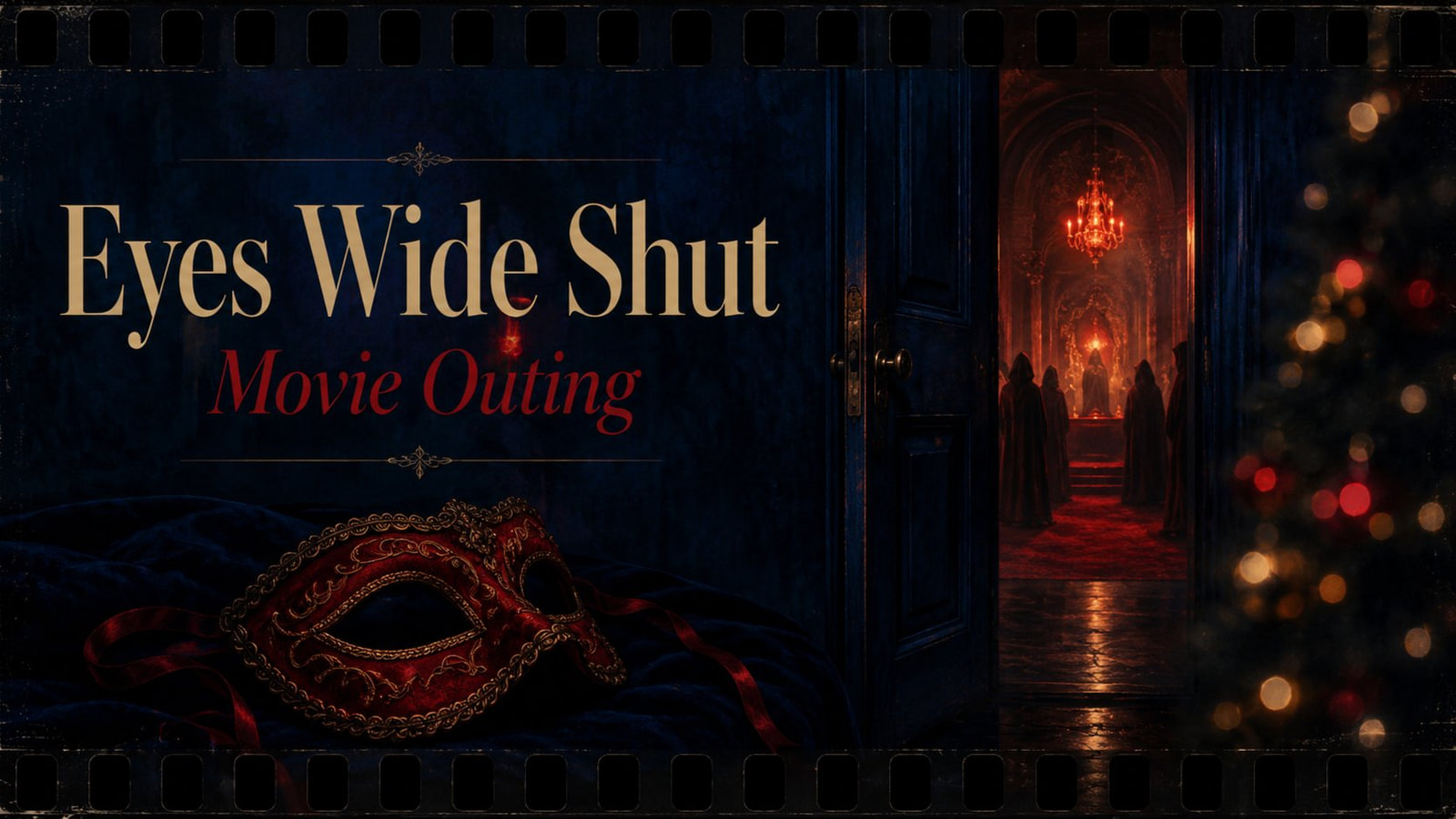 Eyes Wide Shut - marriage, desire, and rich-people nightmare rituals event poster.